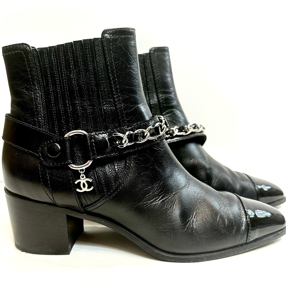 Authentic CHANEL 2018 KARL LAGERFELD Moto Ankle Boots